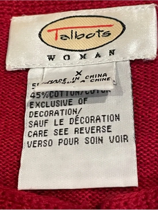 Talbots Red Americana Flag Embroidered Cardigan - Picture 5 of 8